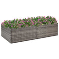 vidaXL Garden Planter Gray 61.8x31.5x15.7 Poly Rattan