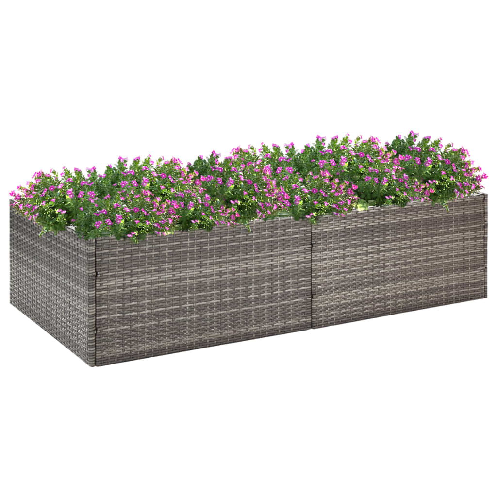 vidaXL Garden Planter Gray 61.8x31.5x15.7 Poly Rattan