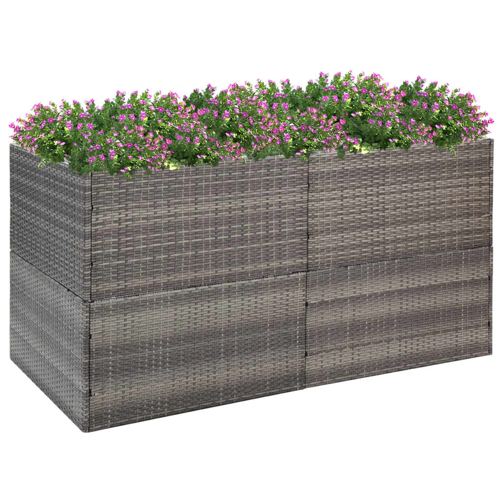 vidaXL Garden Planter Gray 61.8x31.5x31.5 Poly Rattan