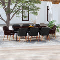 vidaXL 9 Piece Patio Dining Set with Cushions Black