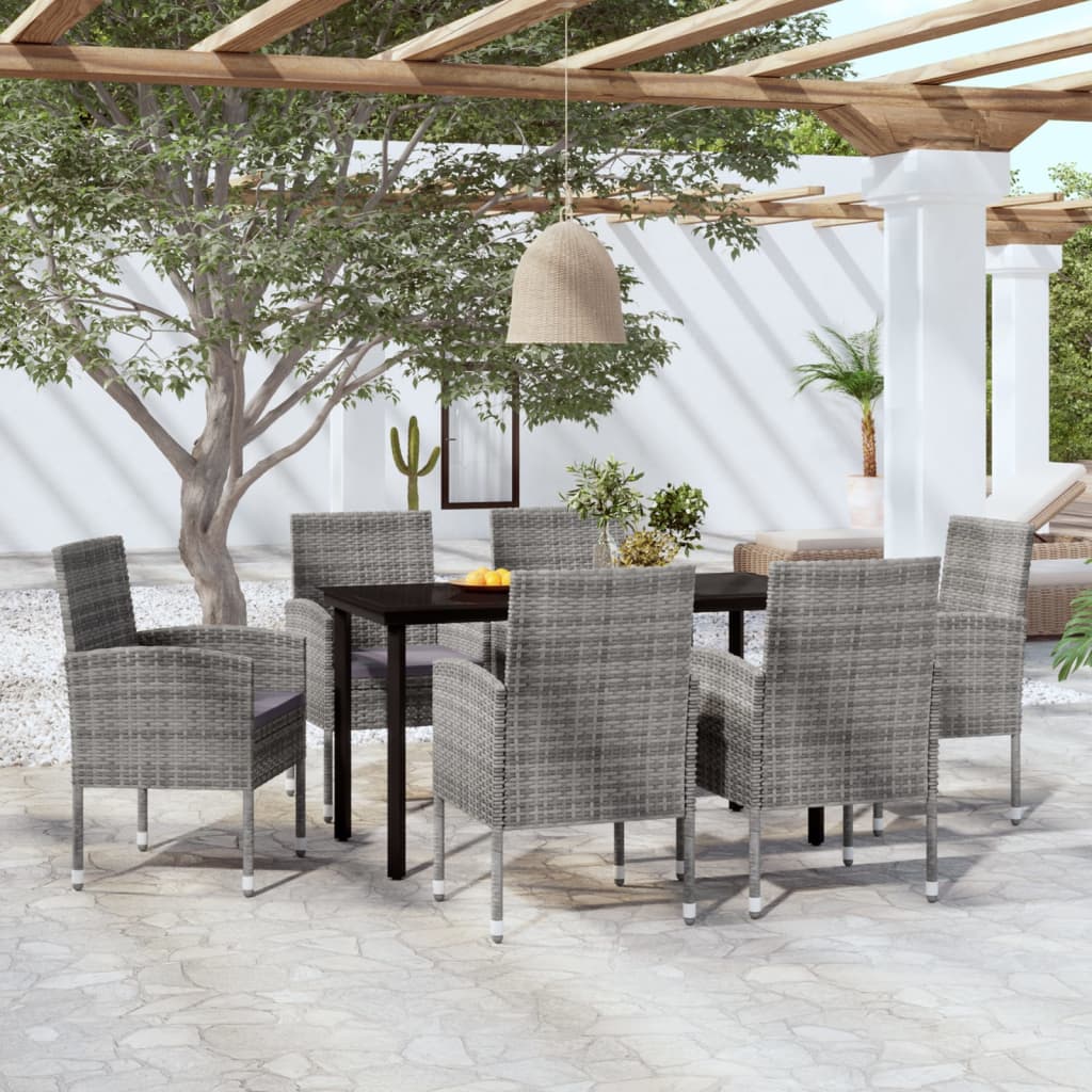 vidaXL 7 Piece Patio Dining Set Anthracite