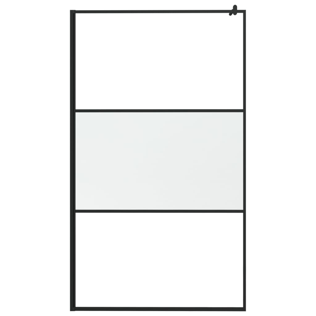 vidaXL Walk-in Shower Wall 45.3''x76.8'' Frosted ESG Glass Black