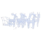 Vidaxl Pre-Lit Stylish Reindeer And Sleigh Design Christmas Decoration – Acrylic, Steel, Pvc – Cold White Led – Weather-Resistant – For Indoor/Outdoor Use