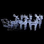 Vidaxl Pre-Lit Stylish Reindeer And Sleigh Design Christmas Decoration – Acrylic, Steel, Pvc – Cold White Led – Weather-Resistant – For Indoor/Outdoor Use