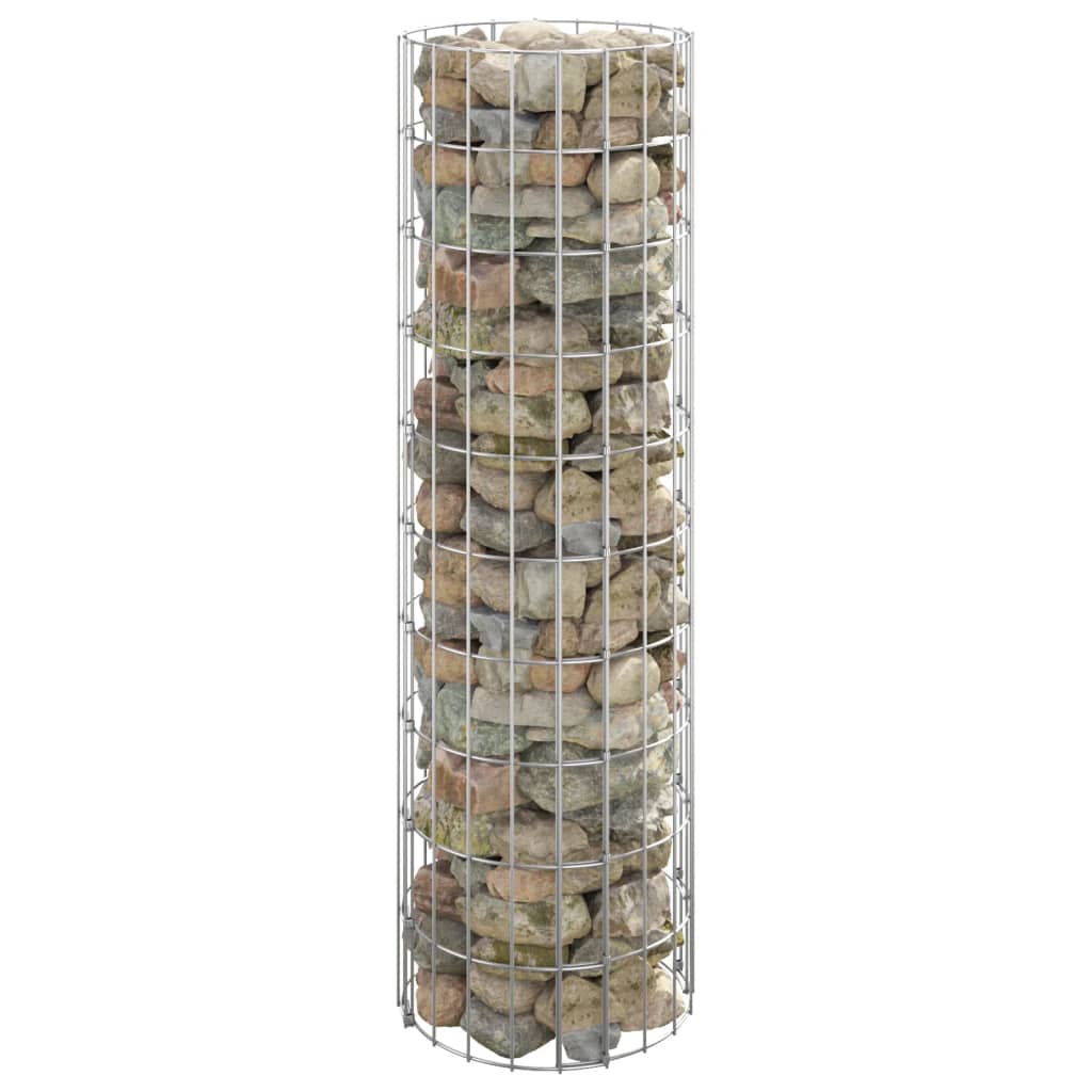 vidaXL Circular Gabion Pole Galvanized Steel 11.8''x39.4''