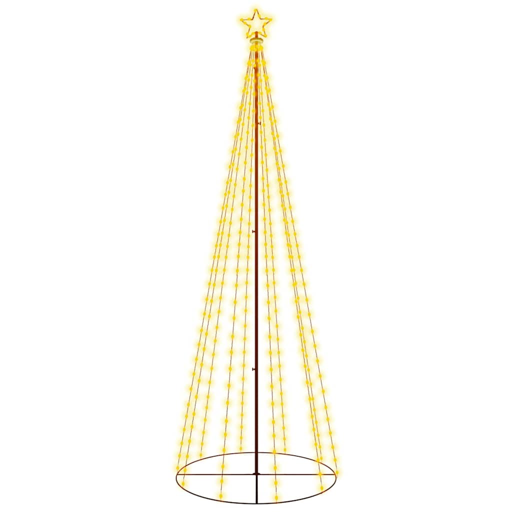 Vidaxl 10 Ft Christmas Cone Tree Light With Star Topper, Indoor And Outdoor Light Decoration With 8 Lighting Effects, 310 Pre-Lit Led Warm White Light, Xmas Holiday Decoration
