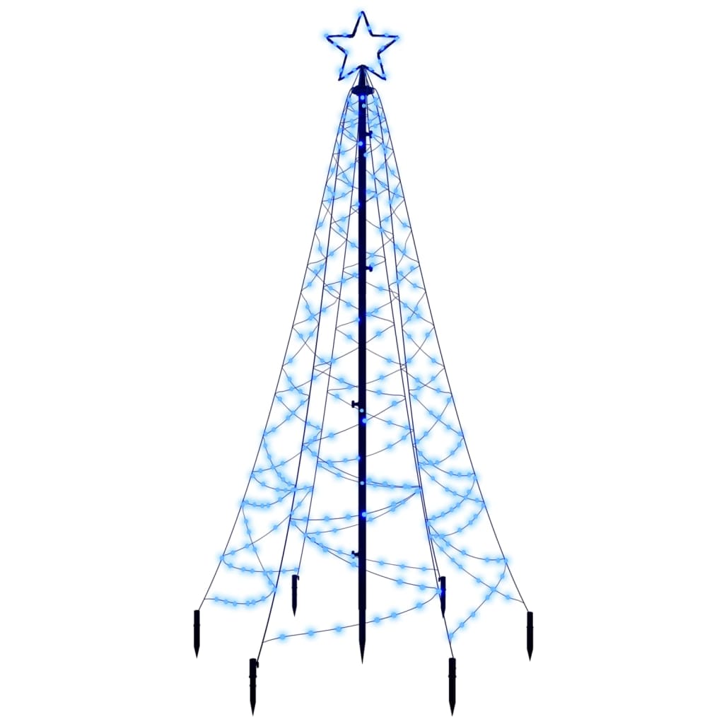 Vidaxl Christmas Tree With Spike Blue 200 Leds 70.9&quot;