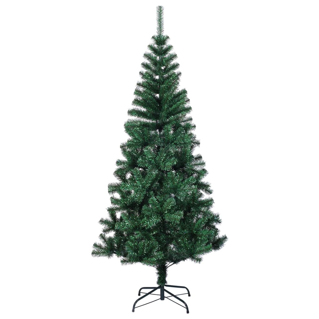 Vidaxl Artificial 4Ft Green Christmas Tree With Iridescent Tips And Sturdy Steel Stand- Realistic Pvc Tips And Easy Assembly