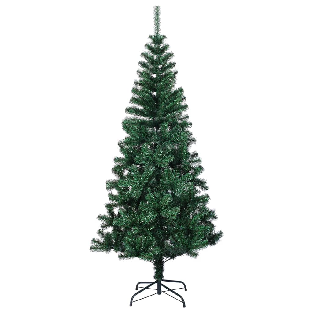 Vidaxl Artificial Christmas Tree - 7Ft Green With Iridescent Tips, Sturdy Steel Stand, Bushy 910 Pvc Tips, Easy Assembly, Durable For Repeated Use