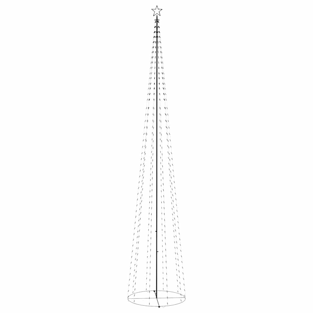 Vidaxl 16 Ft Christmas Cone Tree With Cold White Led Lights – Indoor/Outdoor Use, Weather-Resistant, 8 Lighting Effects, Compact Storage Design, Includes 9.8 Inch Star Light & Ground Spikes