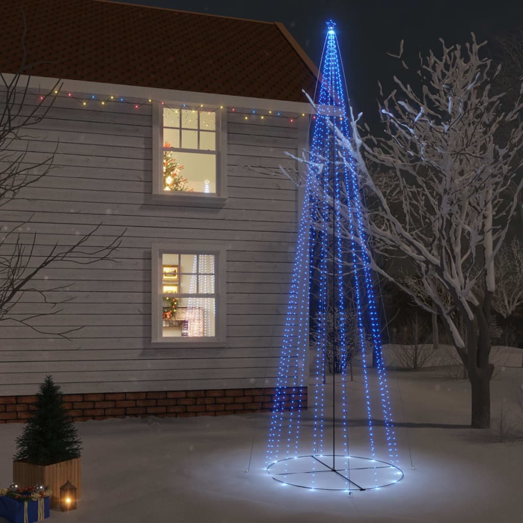 Vidaxl Christmas Cone Tree Blue 1134 Leds 90.6"X315"