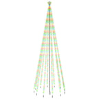 : Vidaxl 16Ft Colorful Led Christmas Tree - 732 Leds, Steel Pvc Materials, 8 Lighting Effects, 5Ft Diameter