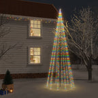 : Vidaxl 16Ft Colorful Led Christmas Tree - 732 Leds, Steel Pvc Materials, 8 Lighting Effects, 5Ft Diameter