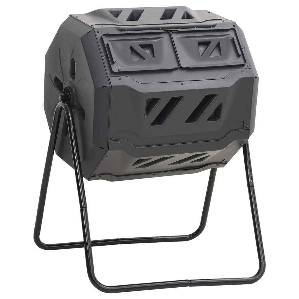 Garden Compost Bin Black 28.7"X25.2"X37.4" 42.3 Gal Vidaxl Vidaxl