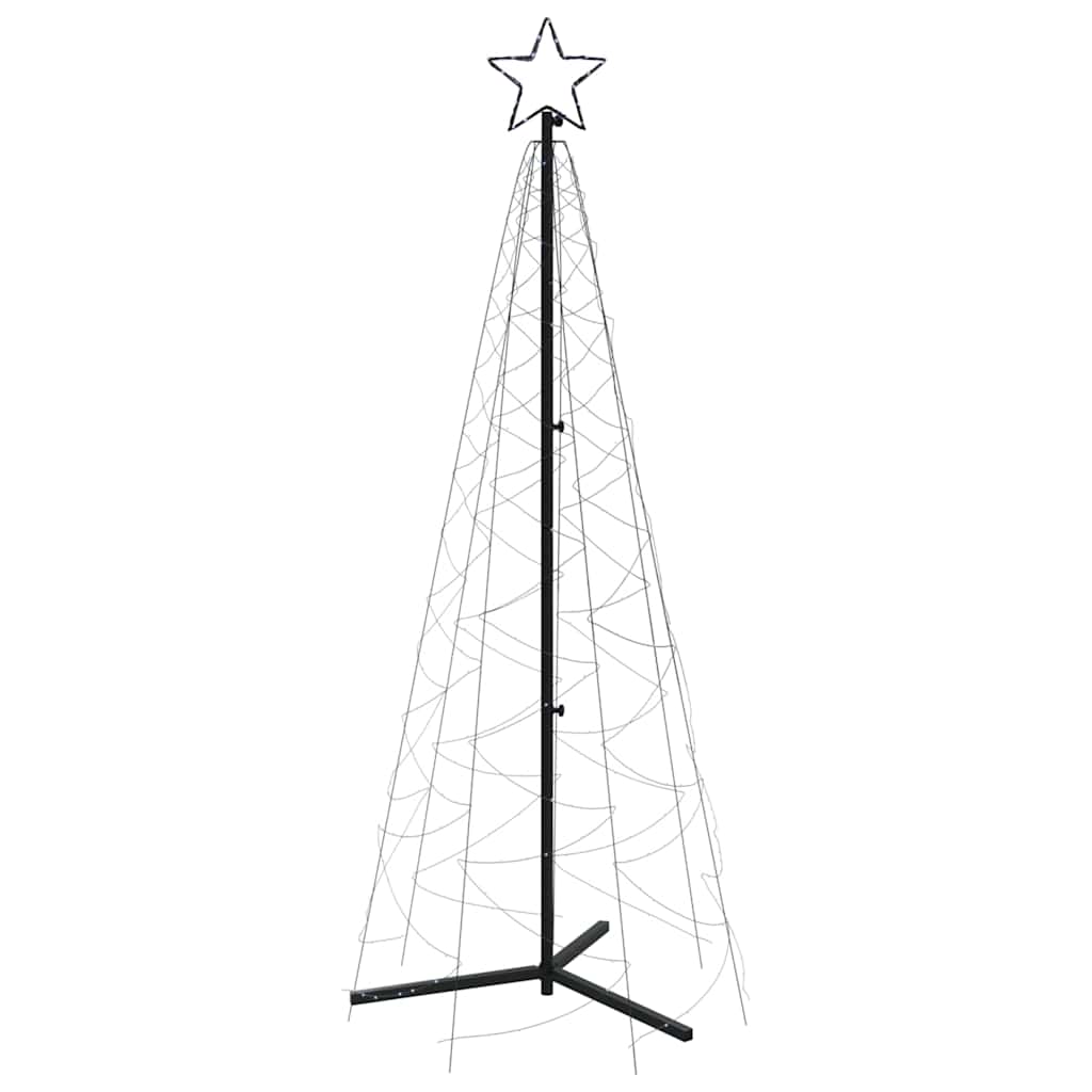 Vidaxl Christmas Cone Tree With Cold White 200 Leds - 2X6 Ft Indoor/Outdoor Decor With Zigzag Lighting And 8 Lighting Effects