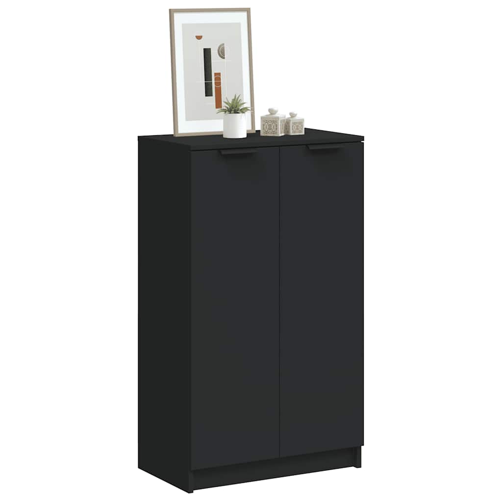 vidaXL Shoe Cabinet Black 23.2x13.8x39.4 Engineered Wood