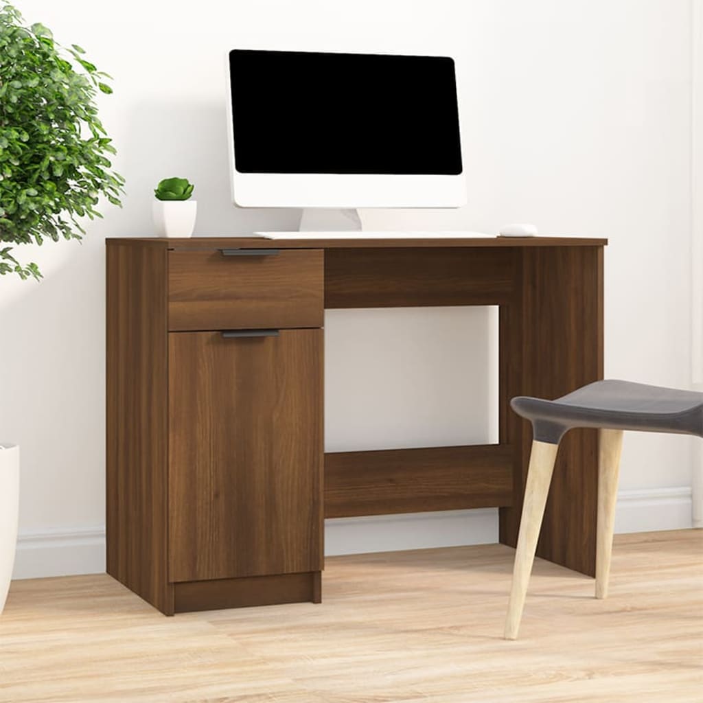 vidaXL Desk Brown Oak 39.4x19.7x29.5 Engineered Wood