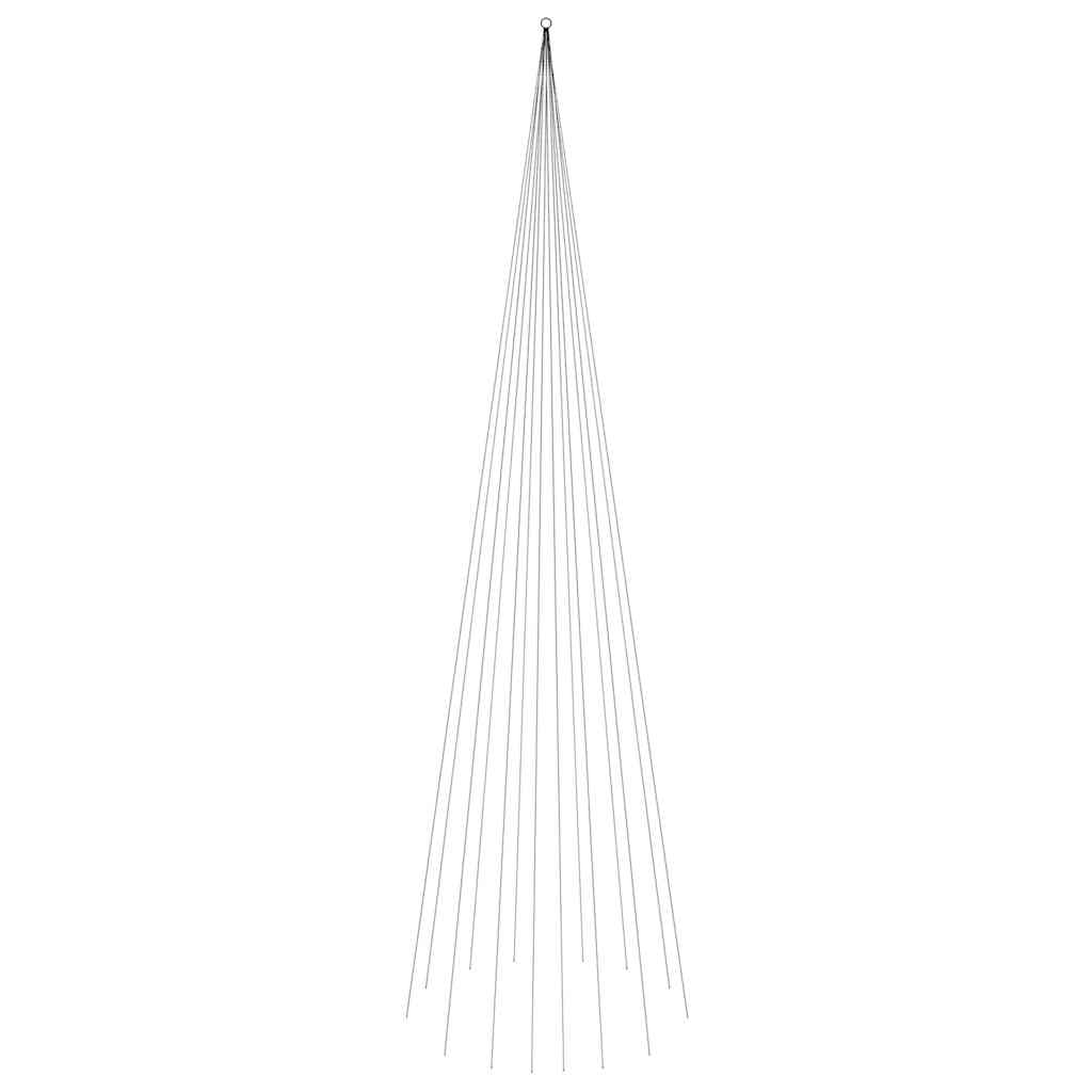 Vidaxl 26 Ft Christmas Tree On Flagpole With 1134 Warm White Leds - Easily Installable, Compact And Versatile Seasonal Decoration