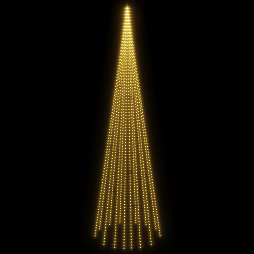 Vidaxl 26 Ft Christmas Tree On Flagpole With 1134 Warm White Leds - Easily Installable, Compact And Versatile Seasonal Decoration