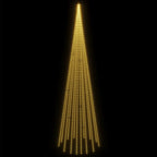 Vidaxl 26 Ft Christmas Tree On Flagpole With 1134 Warm White Leds - Easily Installable, Compact And Versatile Seasonal Decoration