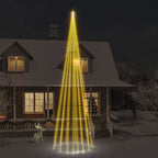 Vidaxl 26 Ft Christmas Tree On Flagpole With 1134 Warm White Leds - Easily Installable, Compact And Versatile Seasonal Decoration