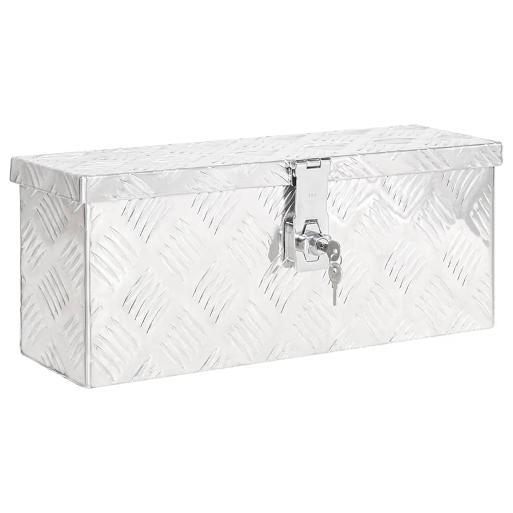 vidaXL Storage Box Silver 19.7x8.1x5.9 Aluminum