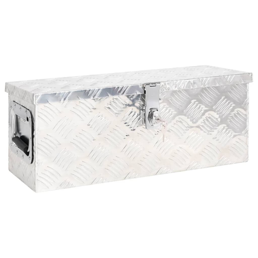 vidaXL Storage Box Silver 23.6x9.3x9.1 Aluminum
