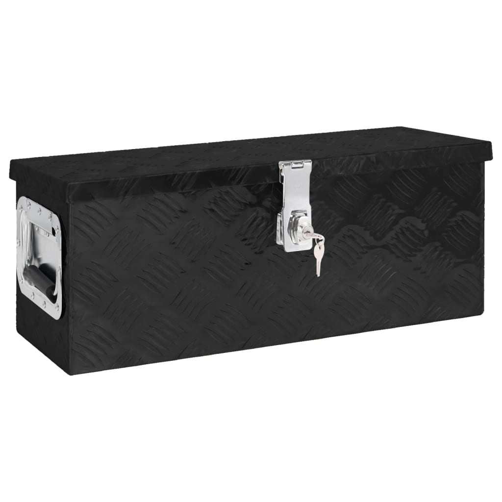 vidaXL Storage Box Black 23.6x9.3x9.1 Aluminum
