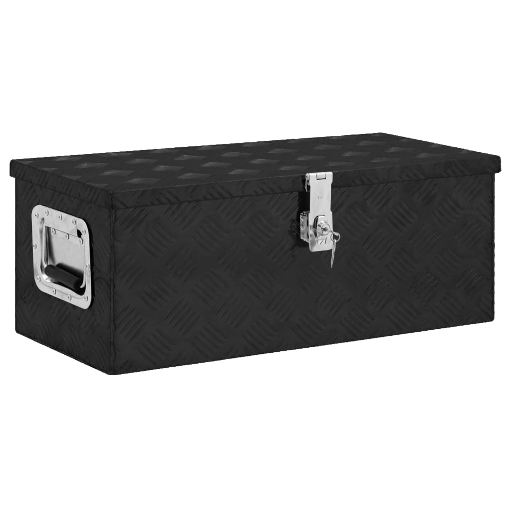 vidaXL Storage Box Black 27.6''x12.2''x10.6'' Aluminum