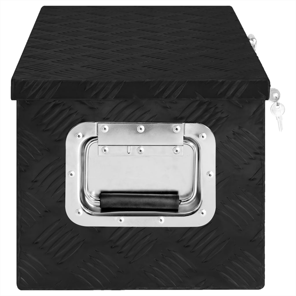 Vidaxl Storage Box Black 27.6''X12.2''X10.6'' Aluminum