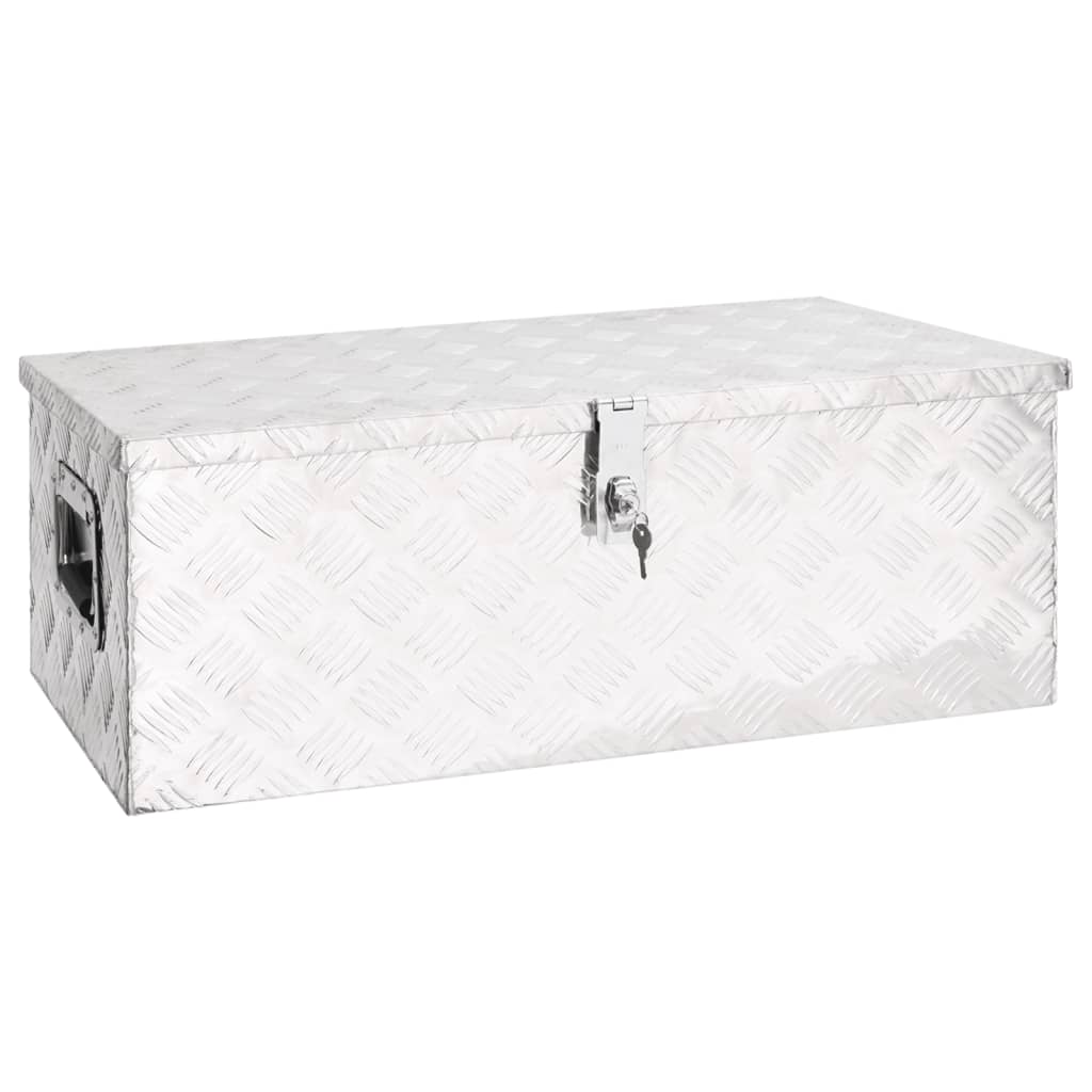 vidaXL Storage Box Silver 31.5x15.4x11.8 Aluminum