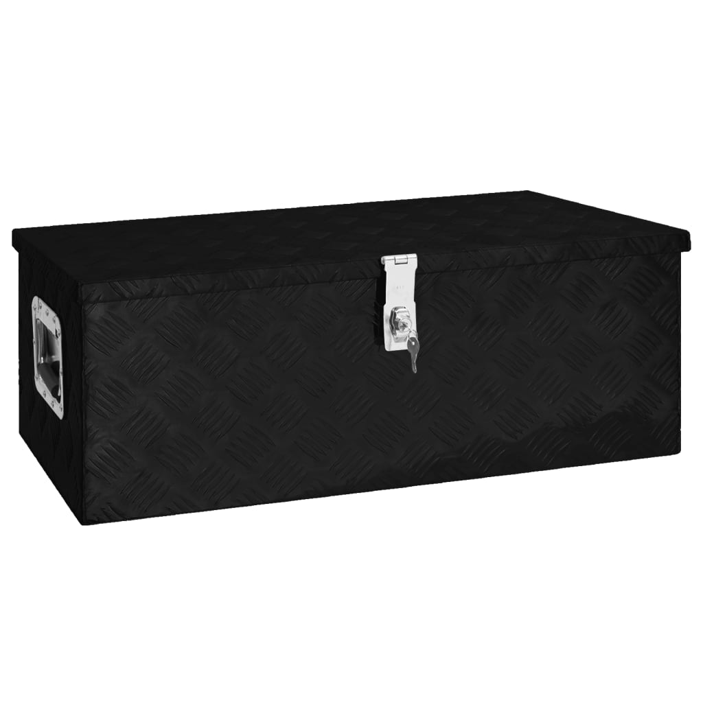 vidaXL Storage Box Black 31.5x15.4x11.8 Aluminum