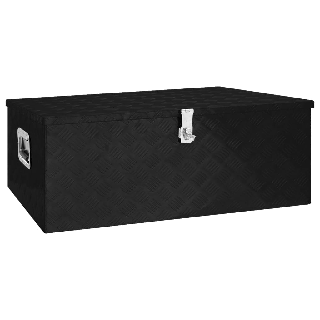 vidaXL Storage Box Black 39.4x21.7x14.6 Aluminum