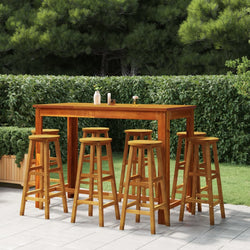 vidaXL Bar Stools 8 pcs Solid Wood Acacia