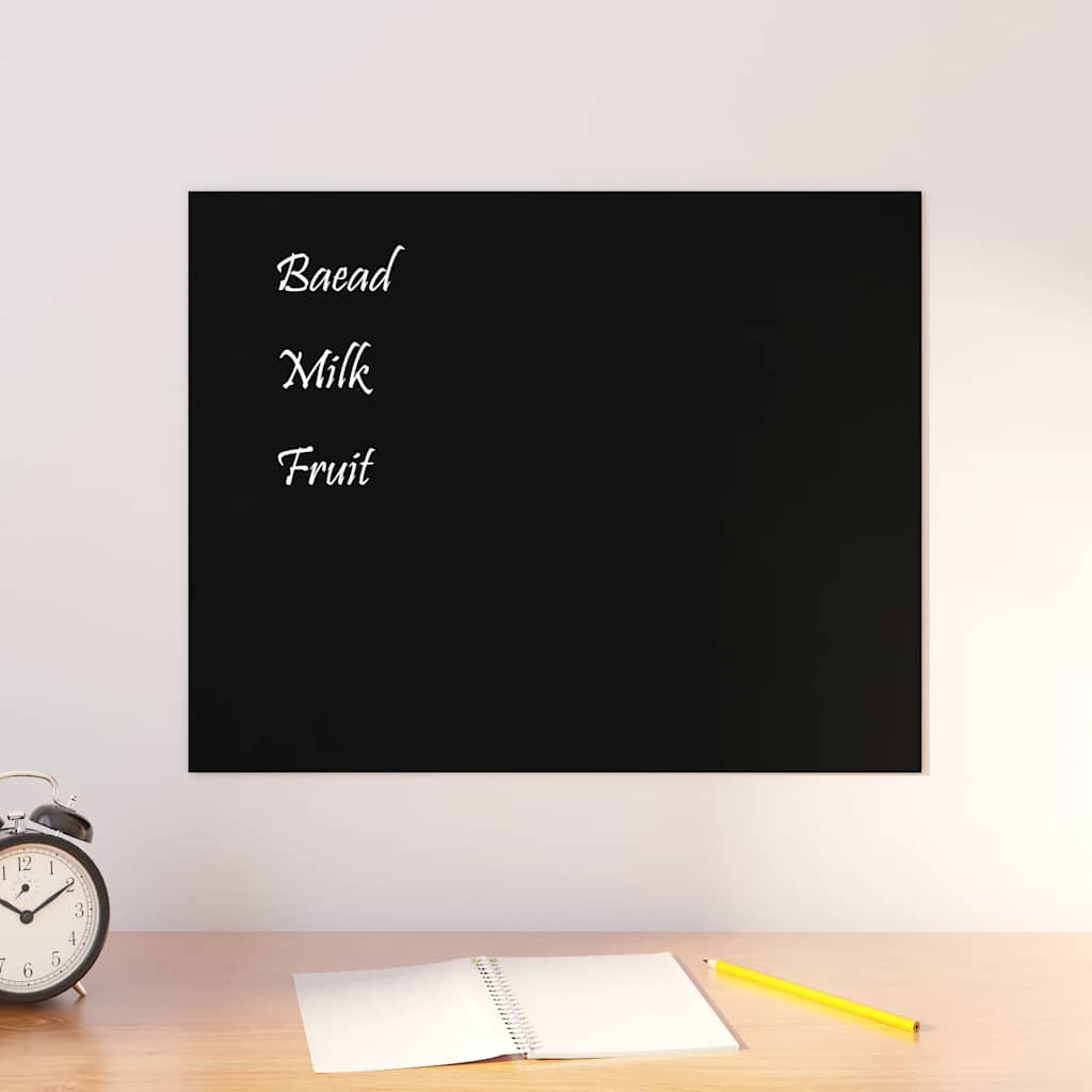 Vidaxl Wall-Mounted Magnetic Board Black 50X40 Cm Tempered Glass