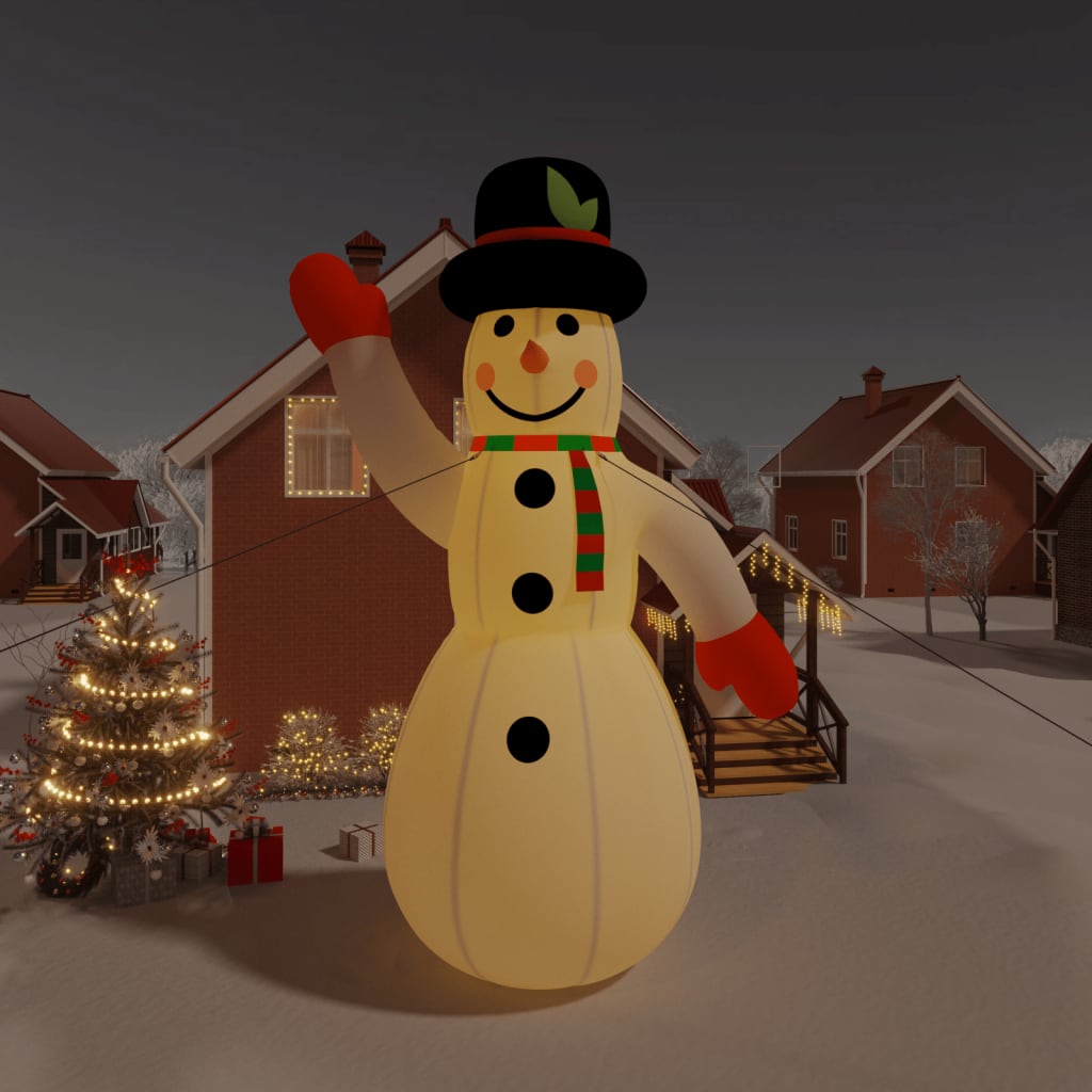 Christmas Inflatable Snowman With Leds 316.9&quot; Vidaxl Vidaxl