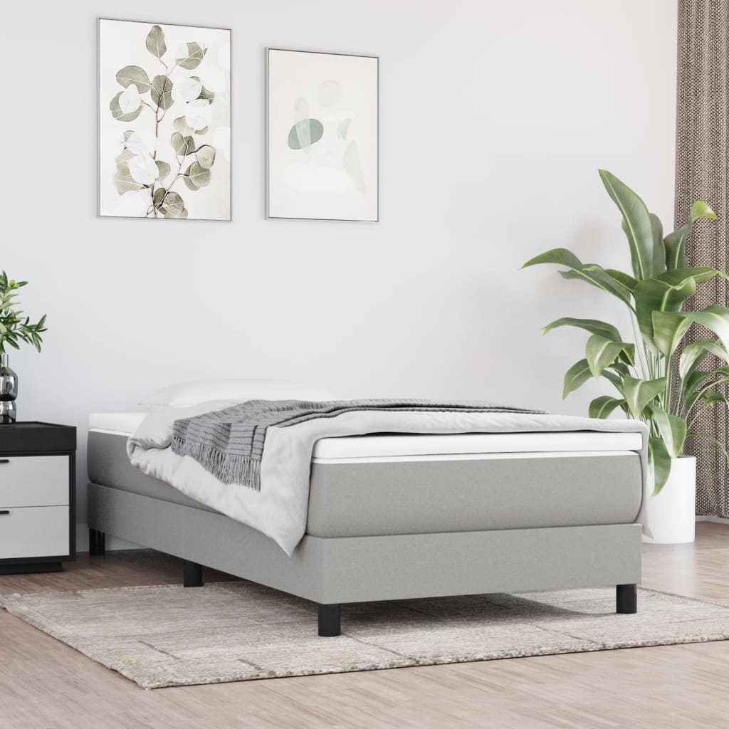 Vidaxl Lightweight Twin Xl Pocket Spring Bed Mattress In Light Gray Fabric | Breathable | Medium-Firm | Noise & Shock Absorbent | 39.4&quot; X 79.9&quot; X 7.9&quot;