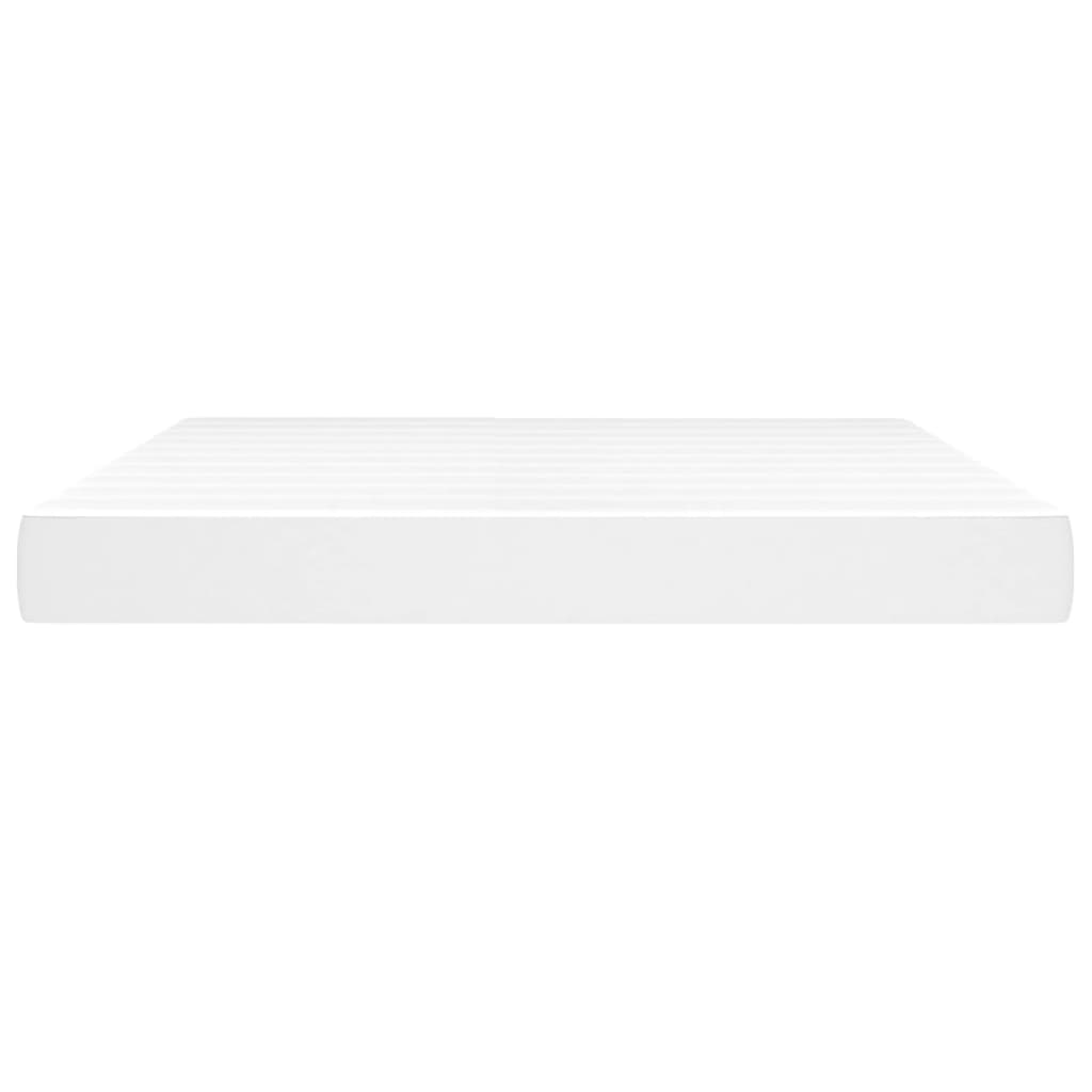 Vidaxl King Size Faux Leather Pocket Spring Bed Mattress, Premium Quality, Comfortable Foam, Medium-Hard Support, 76&quot;X79.9&quot;X7.9&quot;, Stain-Resistant, Easy To Clean, White