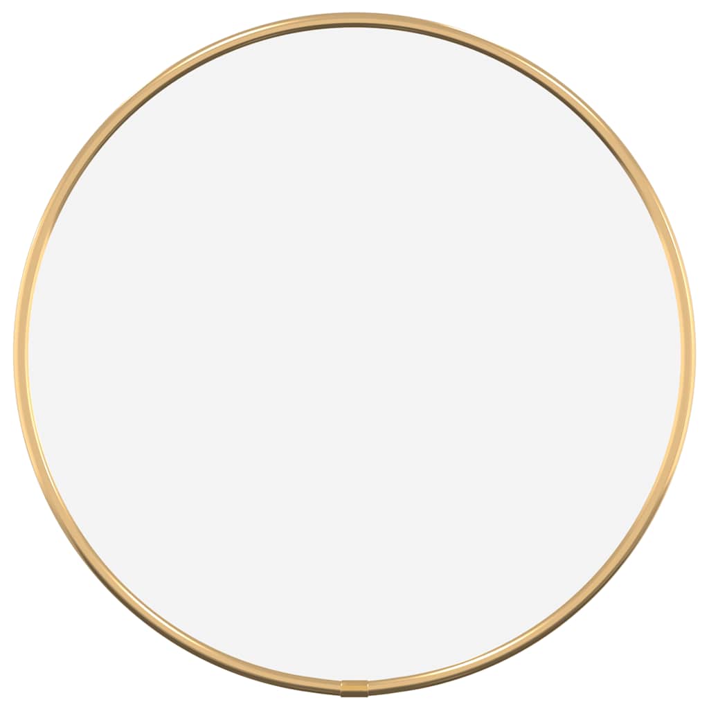 Vidaxl Wall-Mounted Mirror – Round Aesthetic Gold Mirror, 11.8&quot; Diameter Glass Mirror With Durable Pvc Frame, Ideal For Compact Spaces