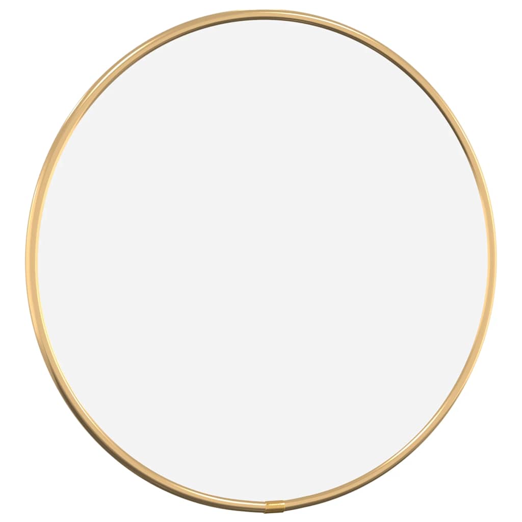 Vidaxl Wall-Mounted Mirror – Round Aesthetic Gold Mirror, 11.8&quot; Diameter Glass Mirror With Durable Pvc Frame, Ideal For Compact Spaces