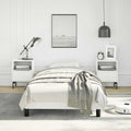 vidaXL Bed Frame White 39.4''x74.8'' Twin Faux Leather