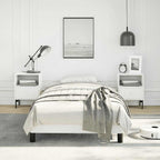 vidaXL Bed Frame White 39.4''x74.8'' Twin Faux Leather