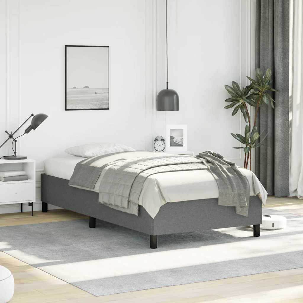vidaXL Bed Frame Dark Gray 39.4''x79.9'' Twin XL Fabric