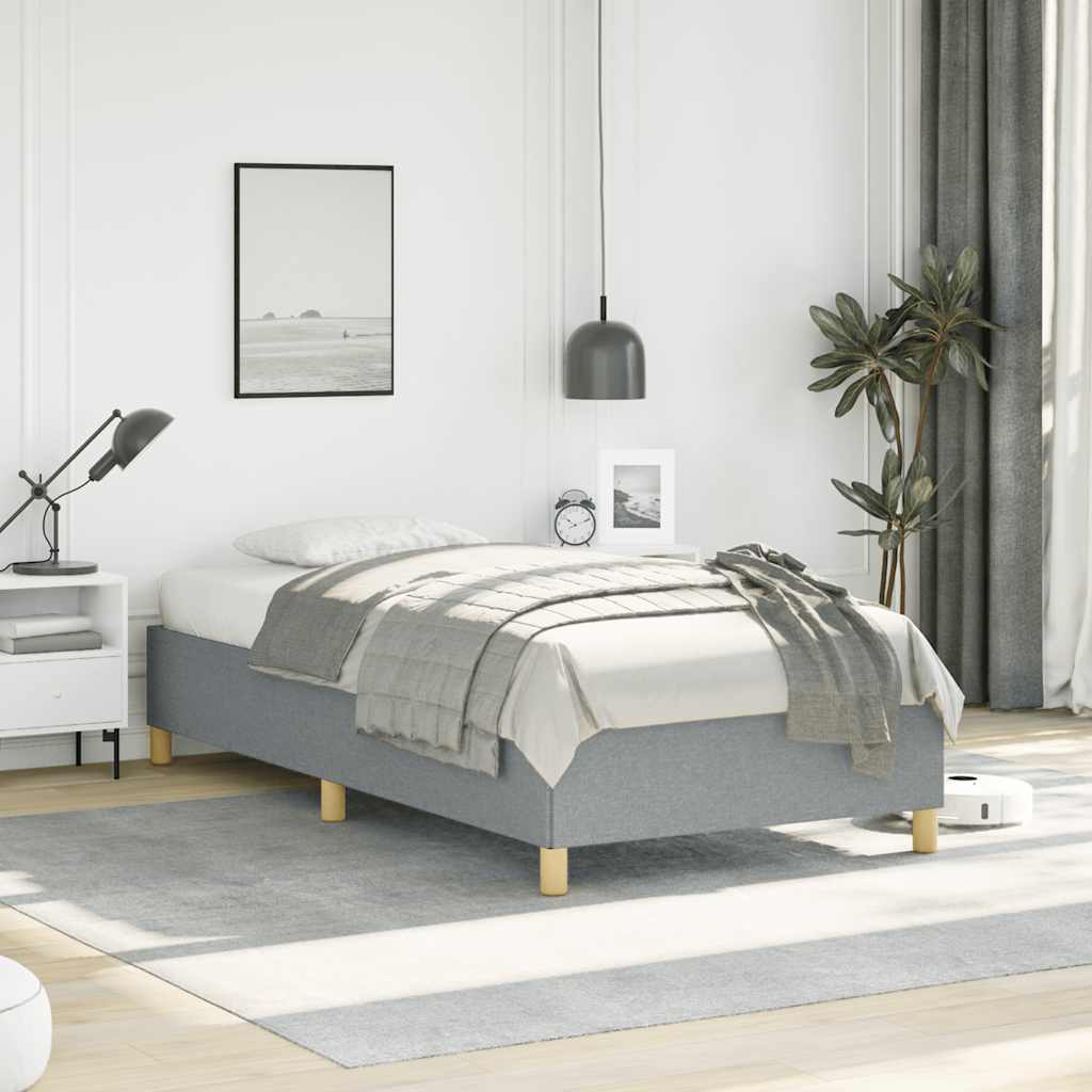 vidaXL Bed Frame Light Gray 39.4x79.9 Twin XL Fabric
