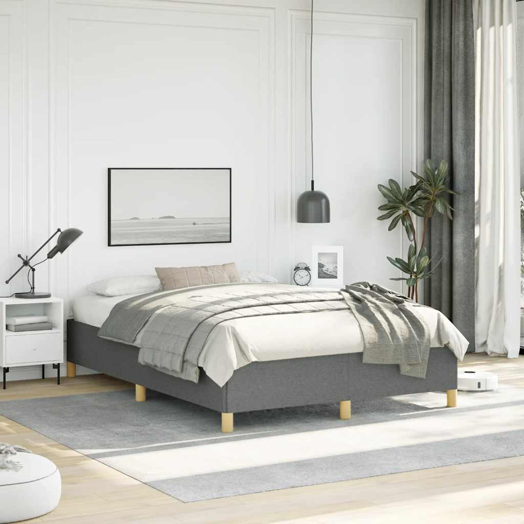 vidaXL Bed Frame Dark Gray 53.9x74.8 Full Fabric