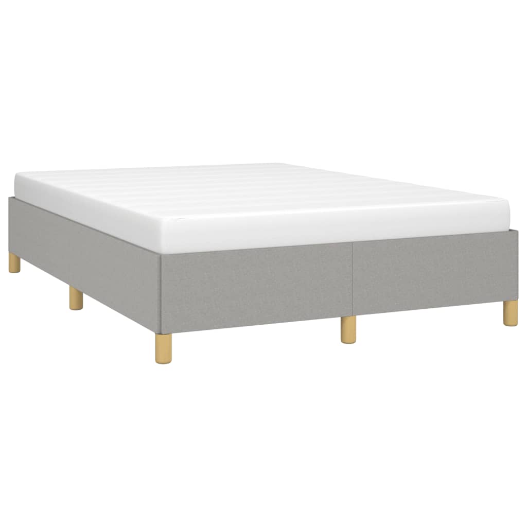 Vidaxl Modern Queen Sized Bed Frame In Light Gray Fabric With Plywood Construction, Comfortable And Stylish For Bedroom Comfort
