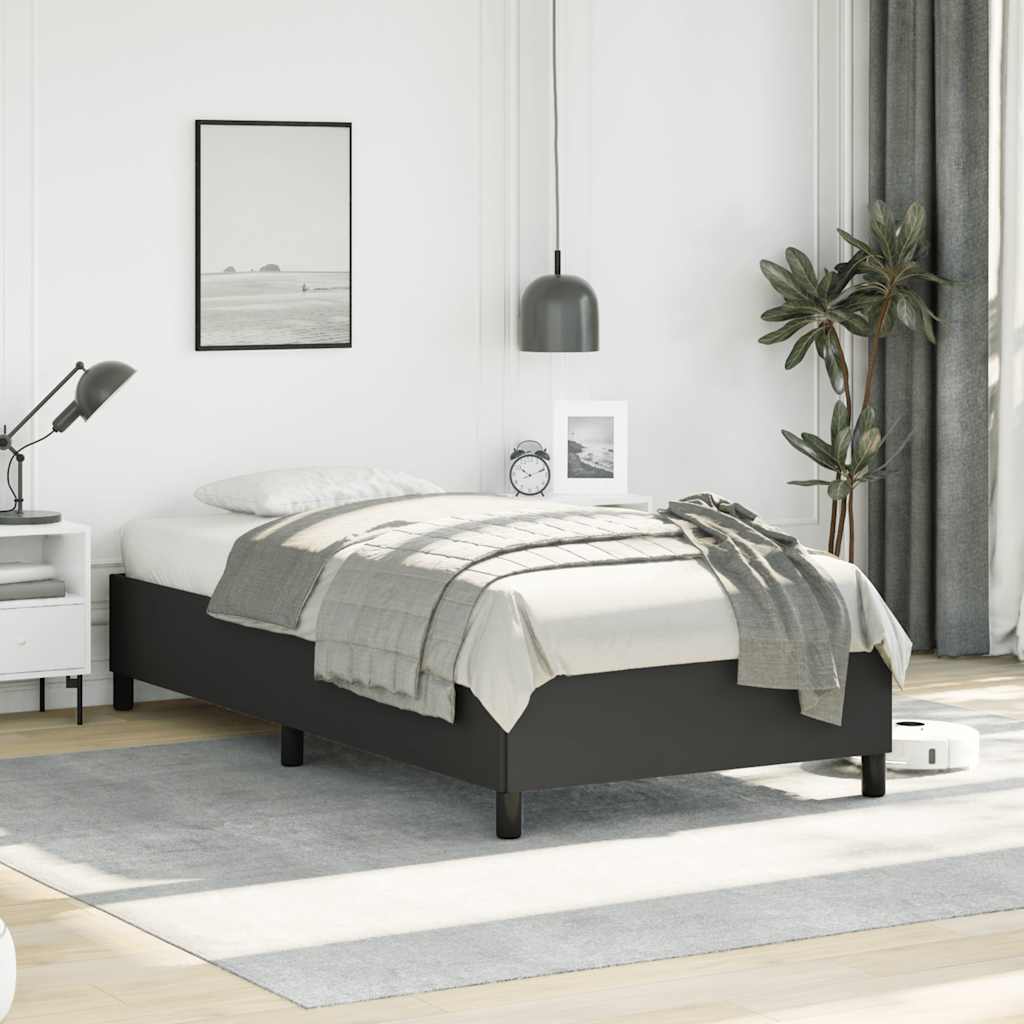 vidaXL Bed Frame Black 39.4x79.9 Twin XL Faux Leather
