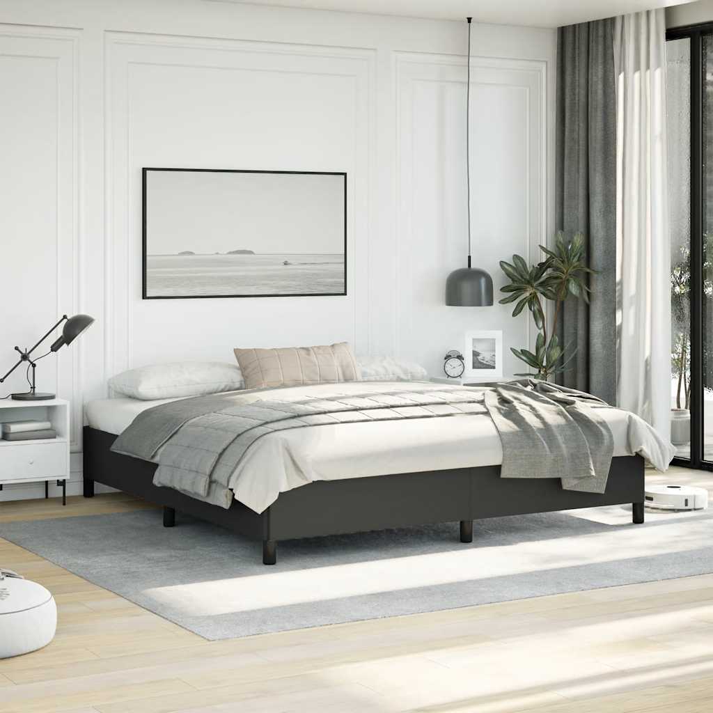 vidaXL Bed Frame Black 76x79.9 King Faux Leather