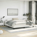 vidaXL Bed Frame White 76''x79.9'' King Faux Leather