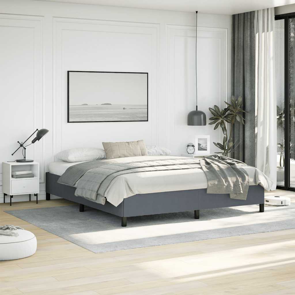 vidaXL Bed Frame Dark Gray 72x83.9 California King Velvet